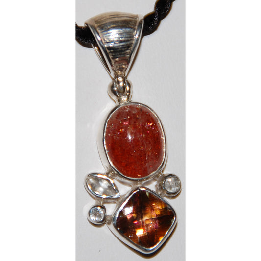 Multi-Stone Sunstone Pendant