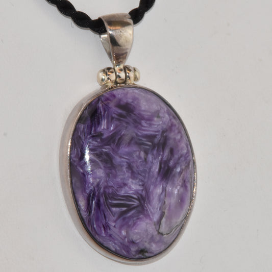 Charoite Sterling Silver Pendant