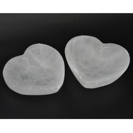 Selenite Heart Bowls