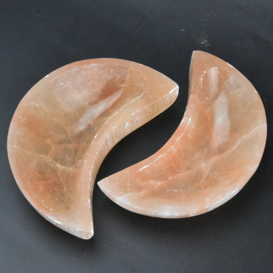 Selenite Peach Moon Bowls