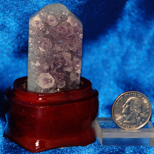 Amethyst Cluster Point on Wood Base