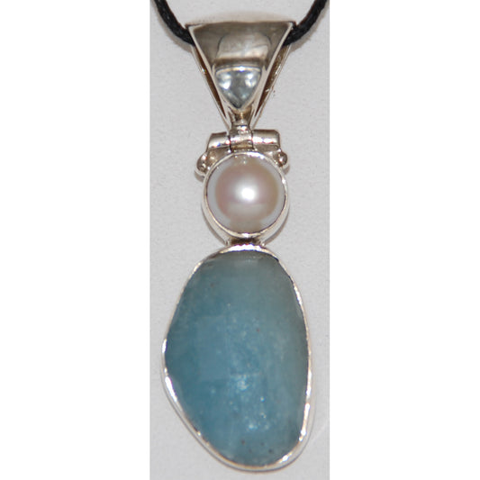 Aquamarine Sterling Silver Pendant