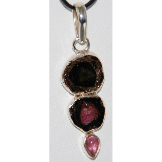 Multi-stone Tourmaline Sterling Silver Pendant