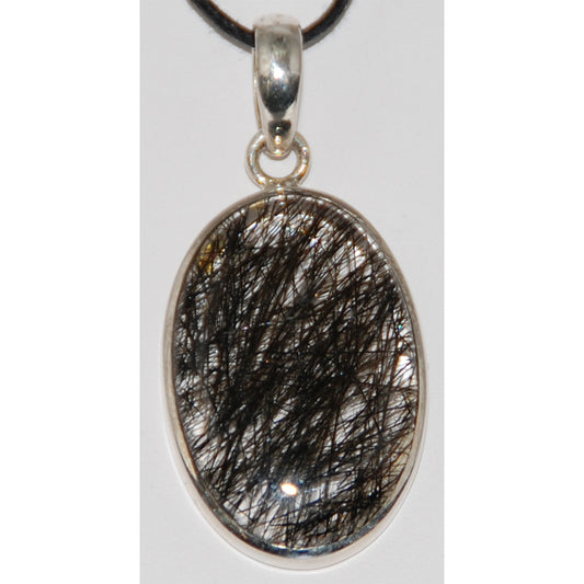 Tourmalinated Quartz Sterling Silver Pendant