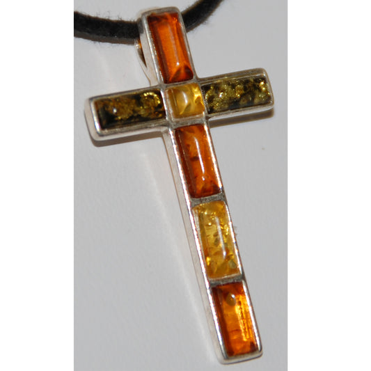 Amber Cross Pendant