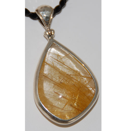 Rutilated Quartz Sterling Silver Pendant