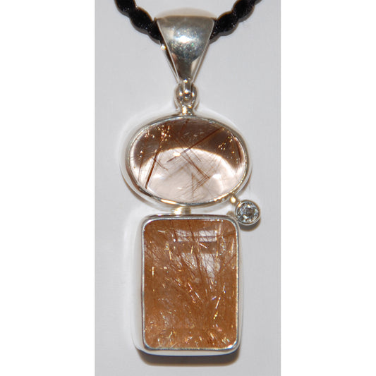 Rutilated Quartz Sterling Silver Pendant