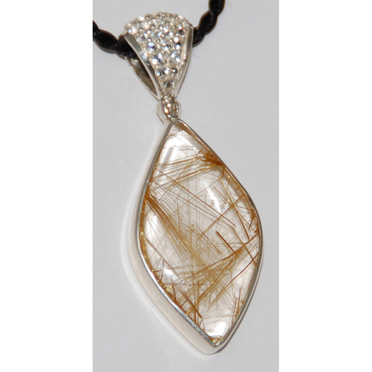 Rutilated Quartz Sterling Silver Pendant