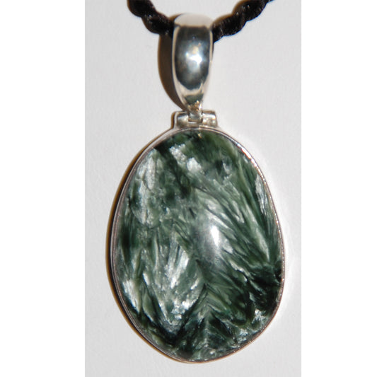 Seraphinite Sterling Silver Pendant